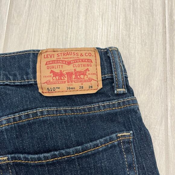 Vintage 2001 Y2K Levi's 510 Young Men's Super Skinny 16 Reg 28x28 Denim Jeans - Picture 6 of 7